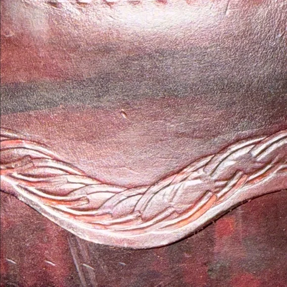 Vintage Tooled Leather Double Wine Bottle Carrying Case - Picture 16 of 16